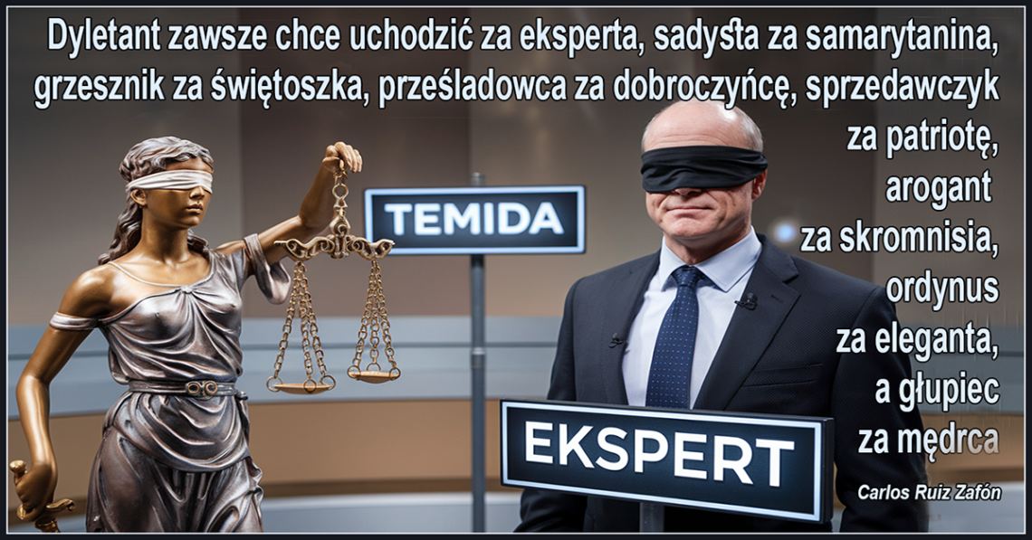 Dyletant zawsze chce uchodzić za eksperta, sadysta za samarytanina, grzesznik za świętoszka, a głupiec za mędrca - Carlos Ruiz Zafón,